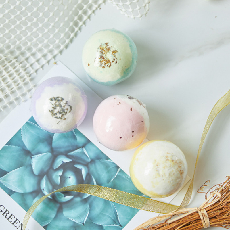 浴盐球泡澡球星空精油双色干花气泡弹网红抖音香体泡泡浴球组合装