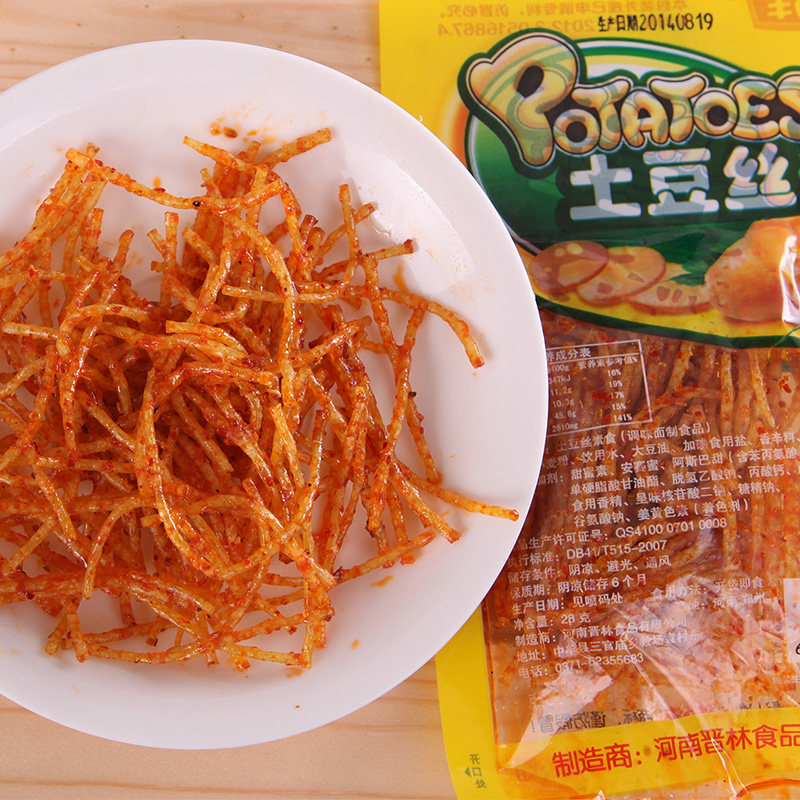 8090后怀旧经典零食品华丰华沣土豆丝辣条香辣丝麻辣素食小面筋
