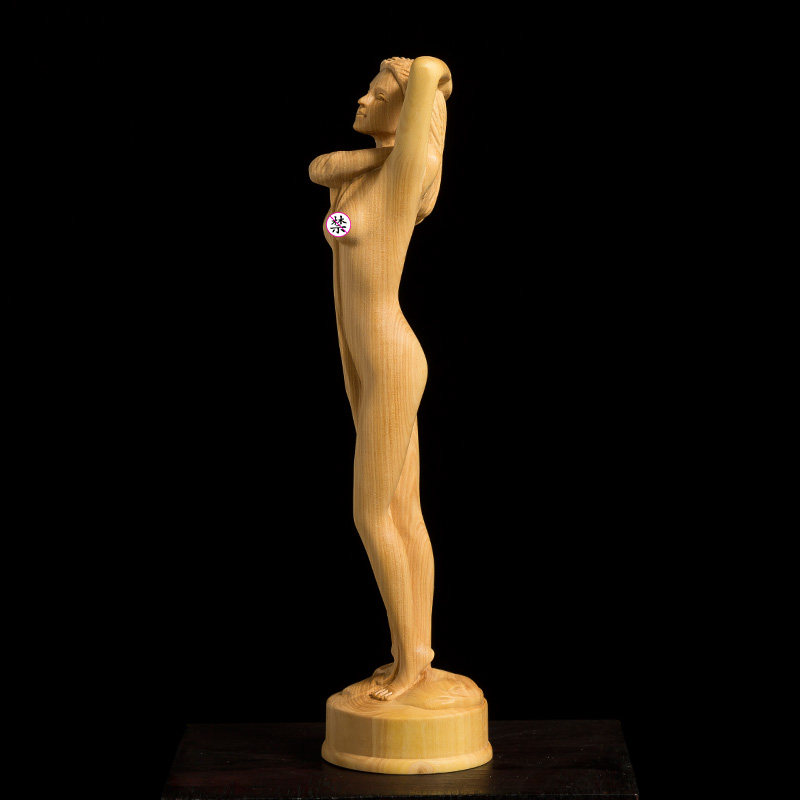 木雕人体艺术雕刻摆件实木人物美女手把杨木黄杨木木雕