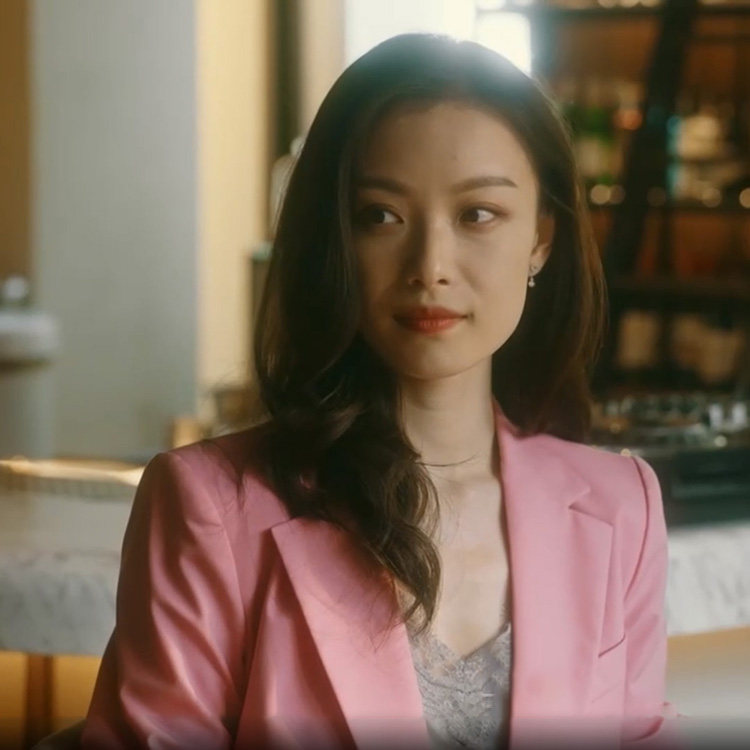 流金岁月倪妮同款明星朱锁锁粉色西装套装休闲韩版西装