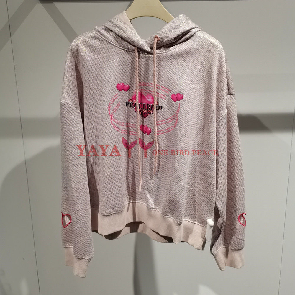 onebirdpeace女装春季a3dcb110391鸟家纹样连帽卫衣卫衣