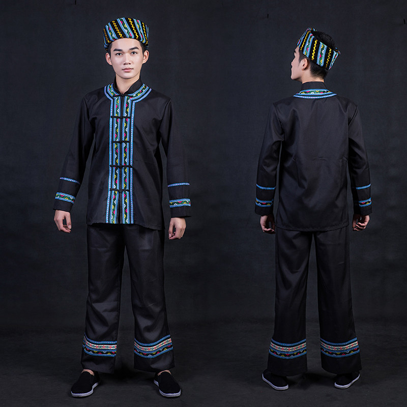 新款米粒热销定制少数民族瑶族服装黑色生活接待民族服装