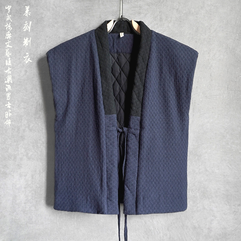 冬季复古古汉服夹背心男式休闲马甲中国国风背心
