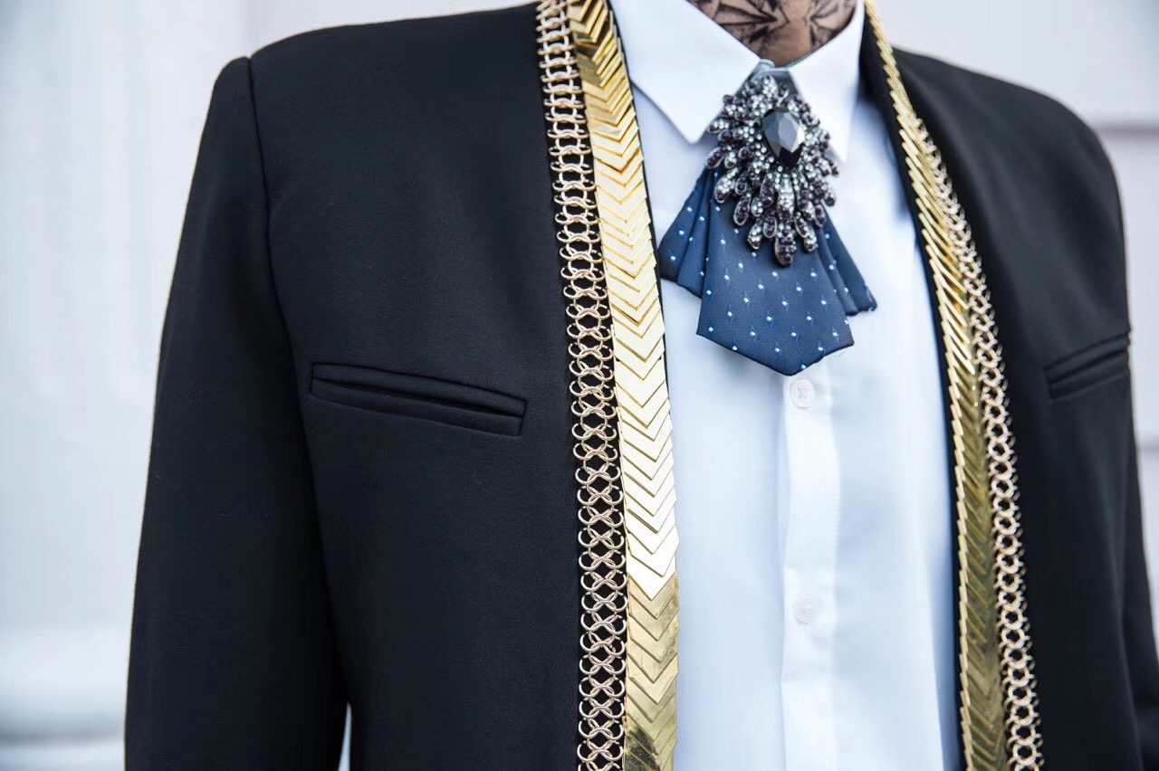 衬衫领结新巴尔曼风格满钻主持人挂件项链波洛领带