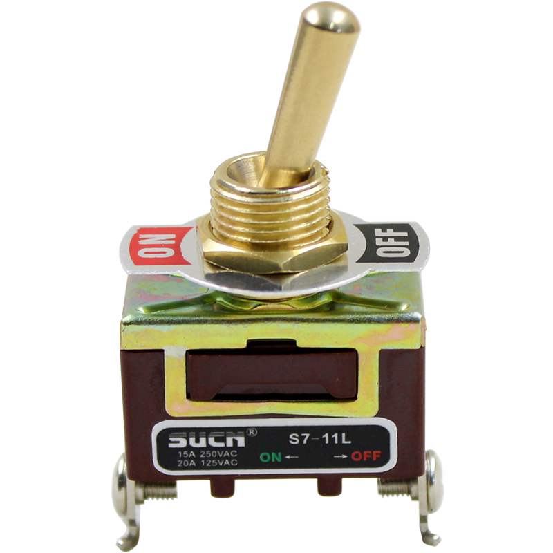 开关复古老式拨杆黄铜手柄单双控12v220v电灯金色摇臂开关