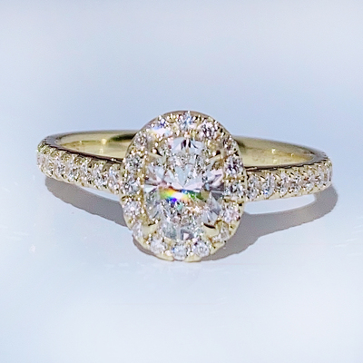 50分钻石戒指黄金石女铂金群镶钻戒1克拉求婚定制手饰