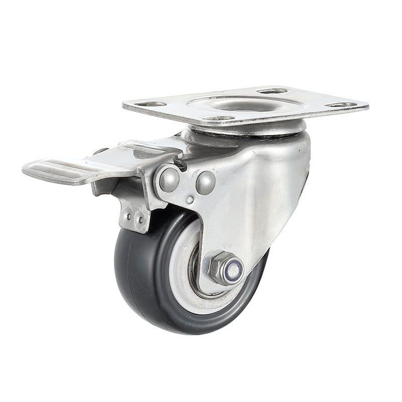 152寸不锈钢脚轮丝杆万向刹车转向定向滚轮推车脚轮