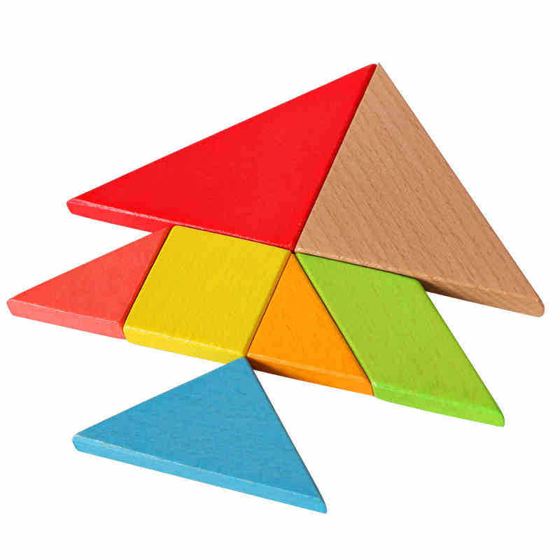 热卖卖大号精品榉木七巧板儿童益智木制玩具脑力拼图