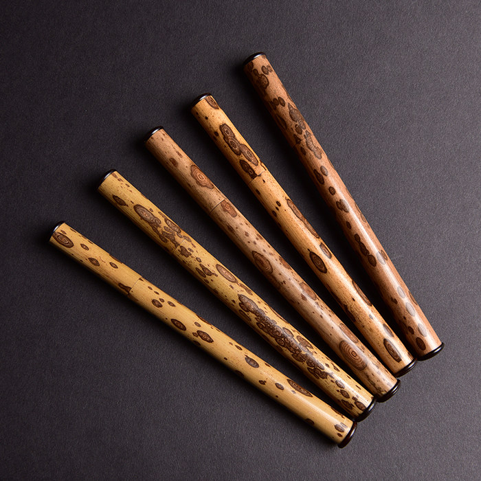 梅鹿竹签签字笔竹笔艺术品手工竹制品茶道配件斑竹茶道