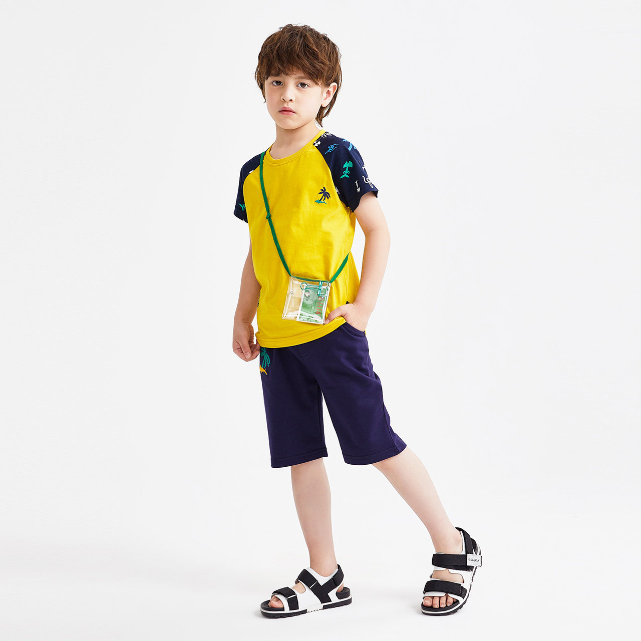 一贝皇城男童夏装2020新款套装夏季童装儿童中大童休闲时尚两件套