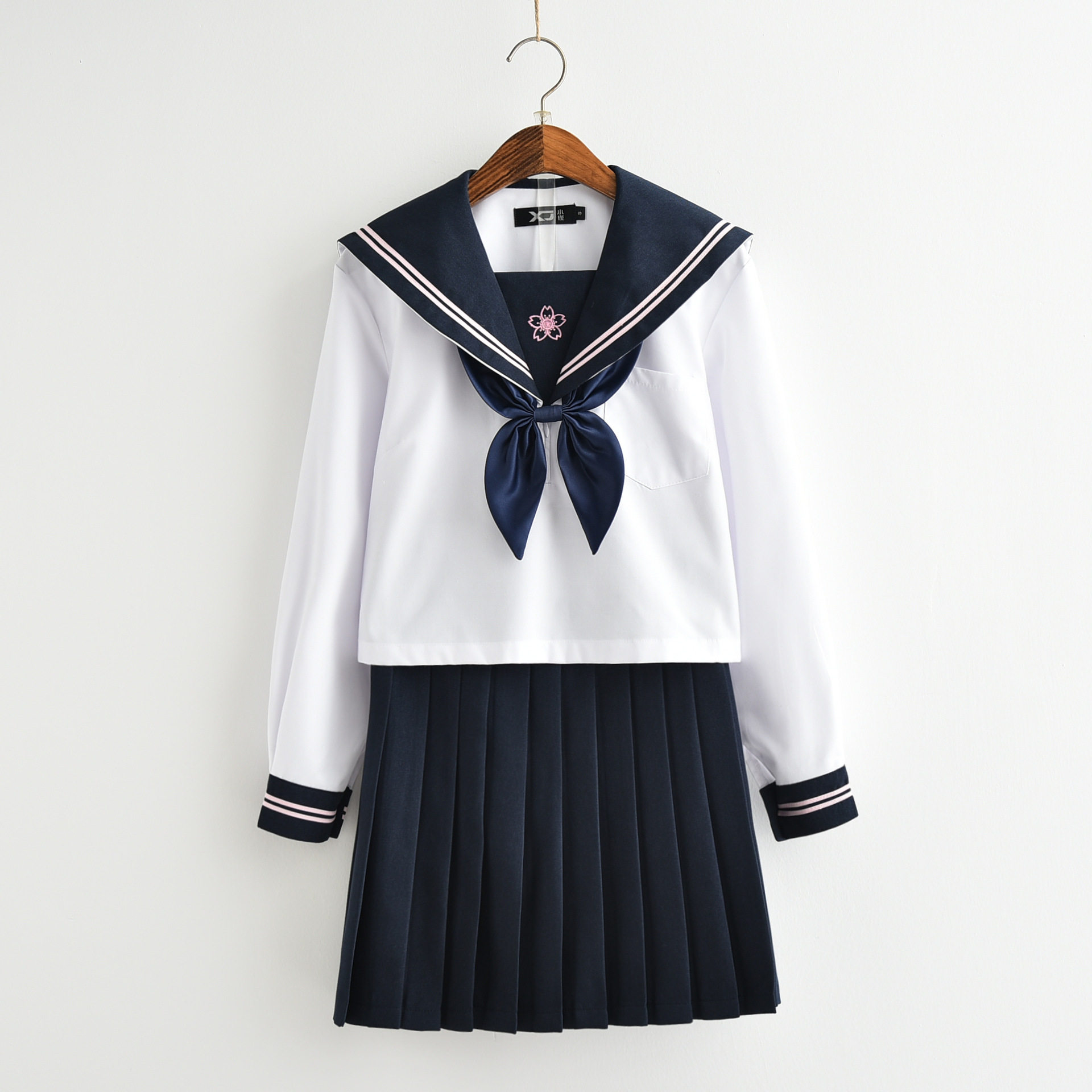 正统jk制服套装春秋长袖二本粉刺刺绣日系学生校服