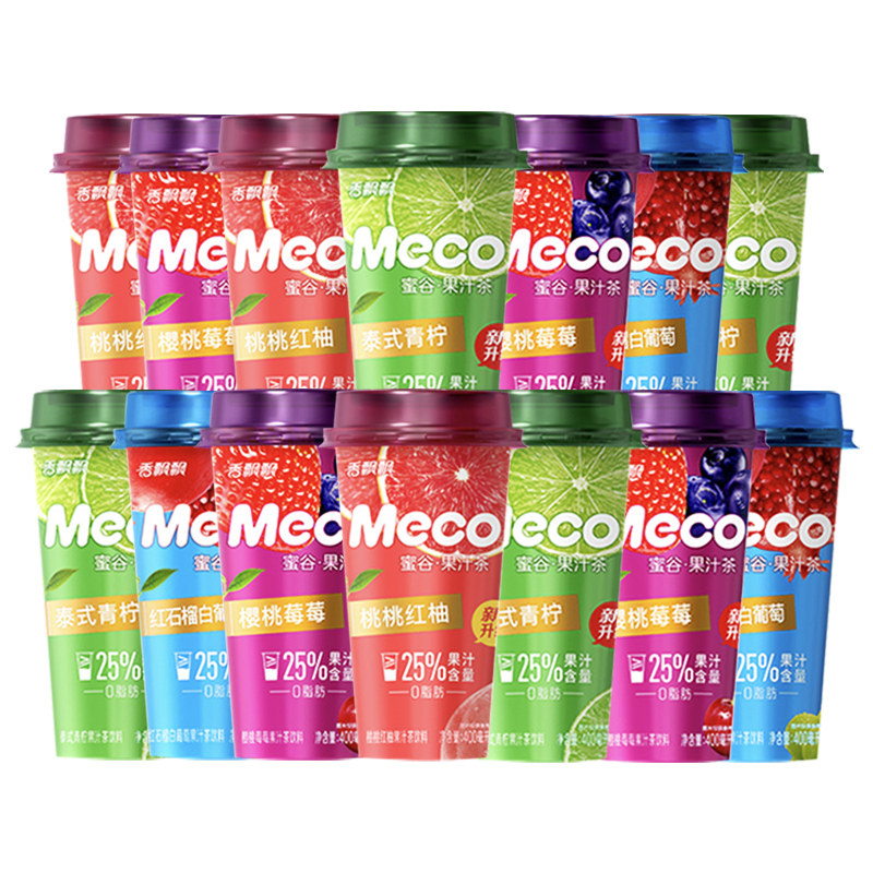 香飘飘meco蜜谷果汁茶水水果茶饮料400ml15杯整箱冲饮果汁