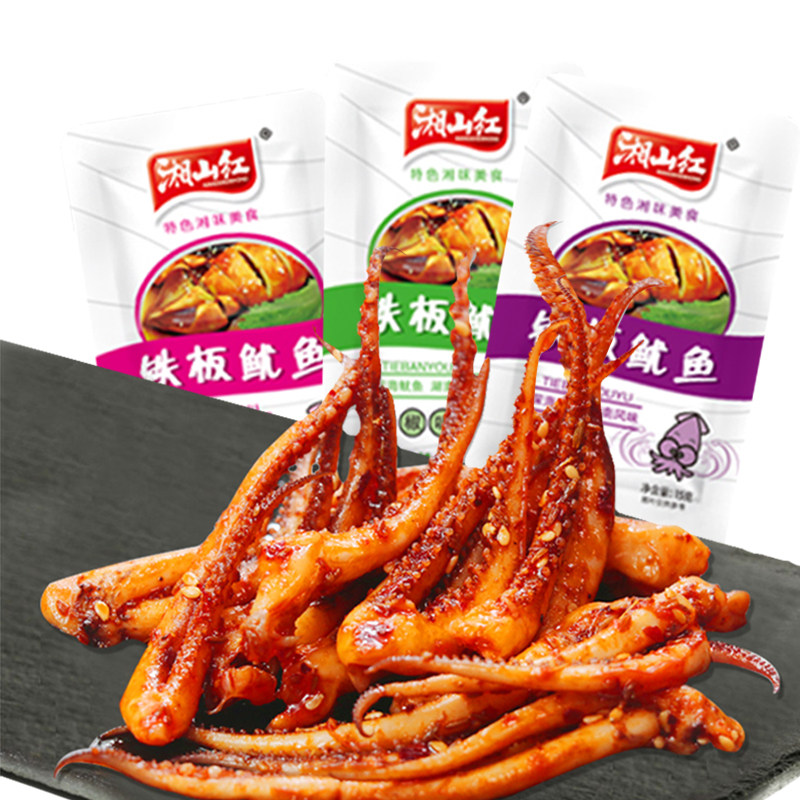 零食鱿鱼湘山铁板即食大包包装散装手撕麻辣即食鱿鱼零食