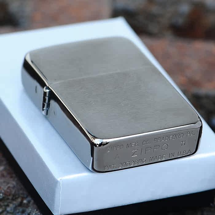 zippo打火机1941复刻拉丝黑冰光面24096正版 个性定制刻字