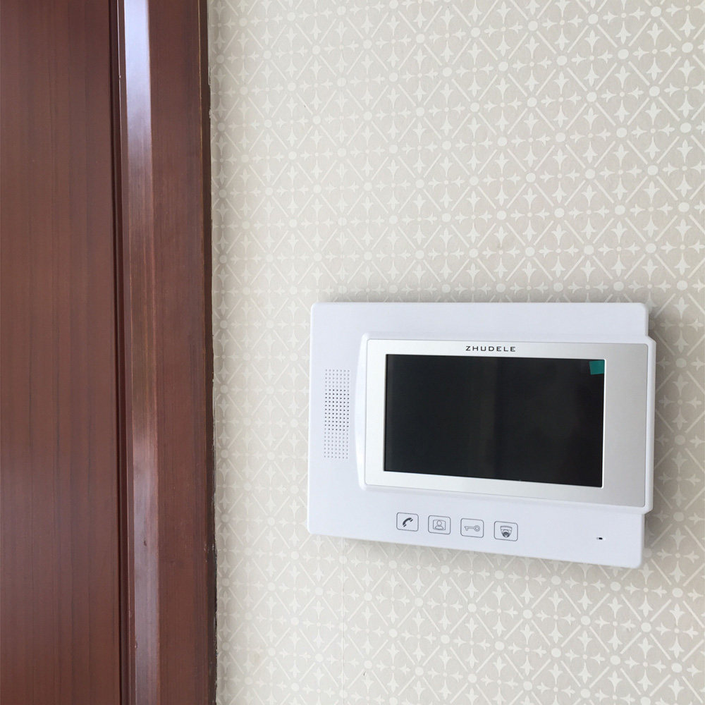 住得乐可视门铃室内机彩色外接一路监控信号触摸楼宇对讲设备