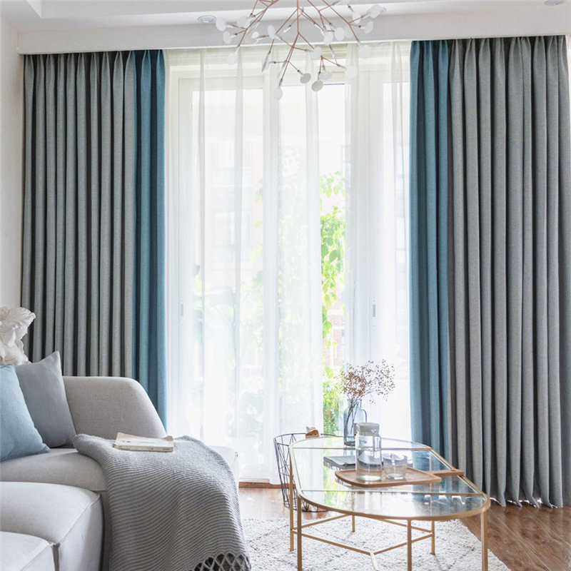 遮光百分百北欧成品窗帘现代隔热客厅布客厅纳米定制窗帘