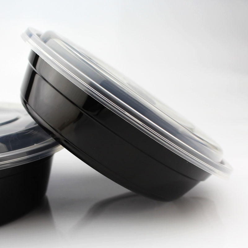 一次性美式y700ml圆形带盖加厚外卖打包便当饭盒一次性餐盒