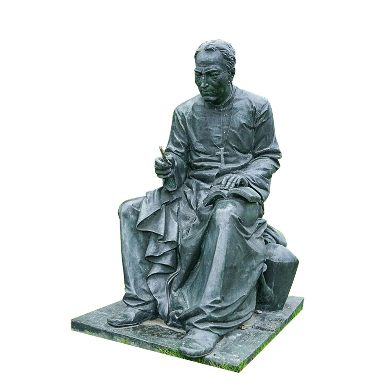 玻璃钢仿铜西方科学家爱迪生人物雕塑校园文化铜雕雕像摆件