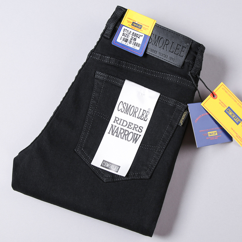正品牌外贸出口尾单牛仔裤大牌余单真品剪标男装牛货秋季黑色裤子