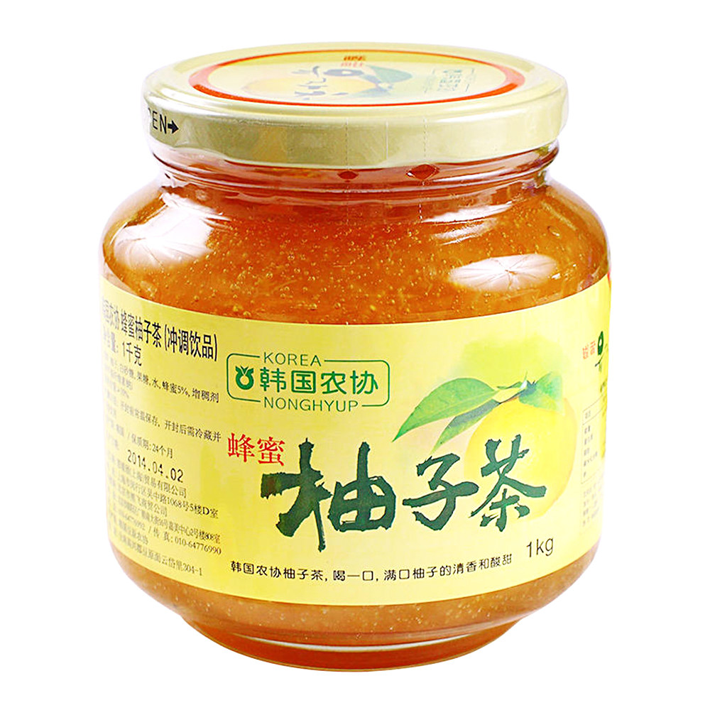 包邮送勺子 韩国原装进口 农协蜂蜜柚子茶1000g克 蜂蜜柚子茶1kg