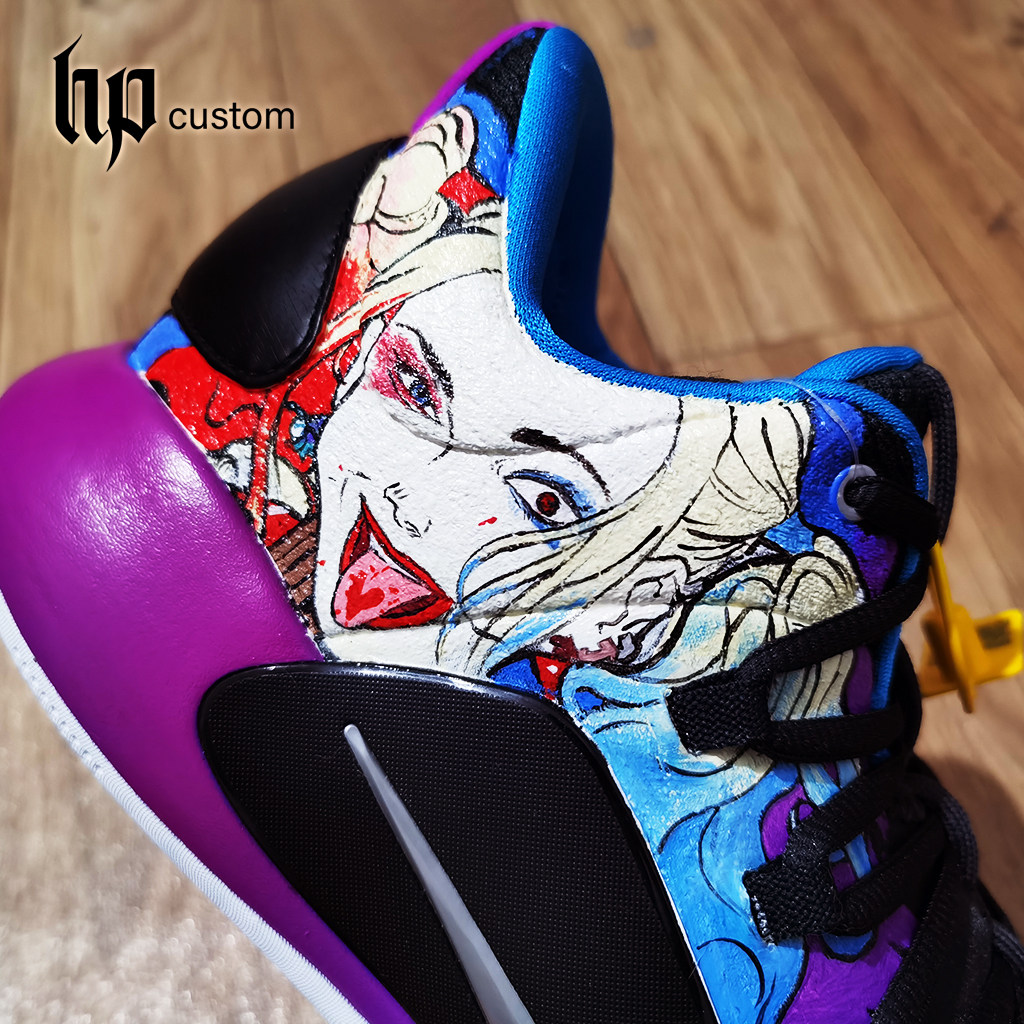 custom个性定制漫威aj1小丑丑女哈莉奎茵hd18手绘手绘鞋