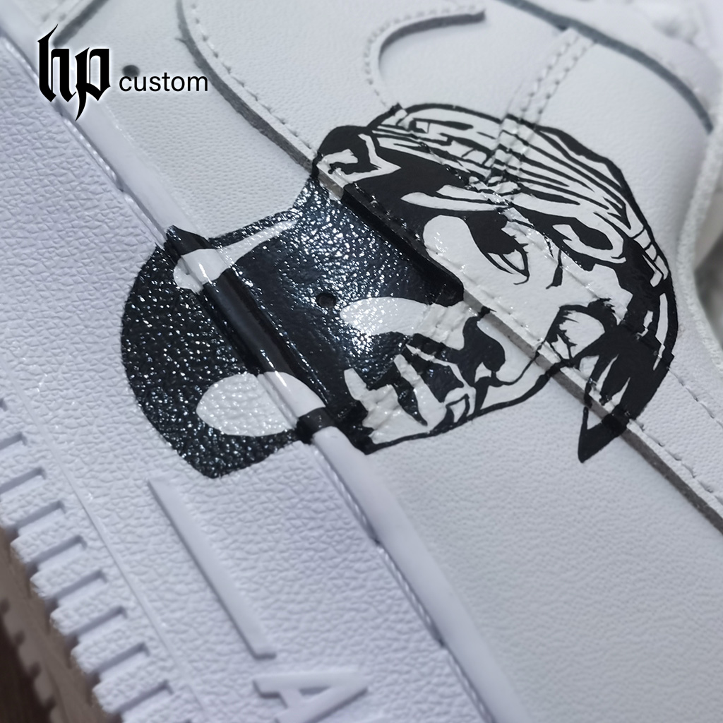 手绘aj空军一号af1篮球鞋子定制diy客制黑白手绘鞋