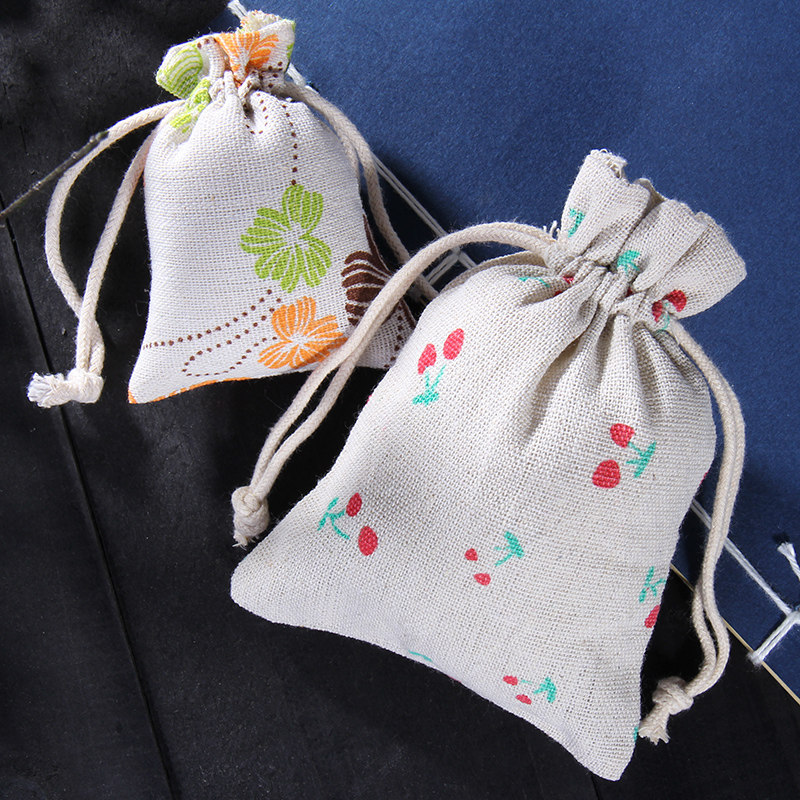 端午节香包香囊空袋棉麻香袋随身束口薰衣草驱蚊大号布袋13*18cm