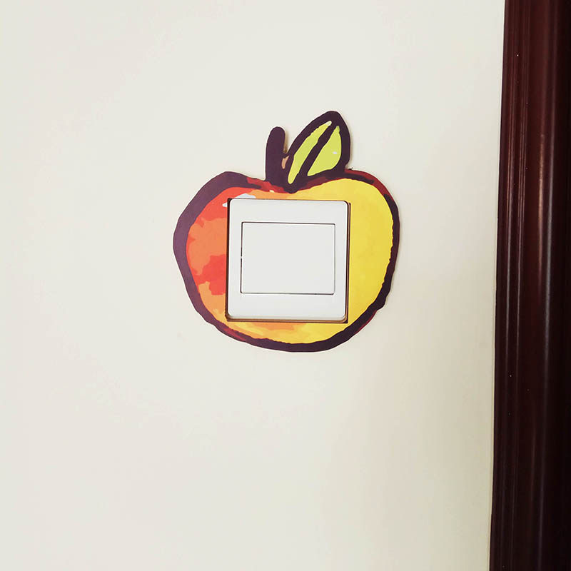 装饰开关橙子水果现代简约墙贴韩式中式插座保护套开关贴