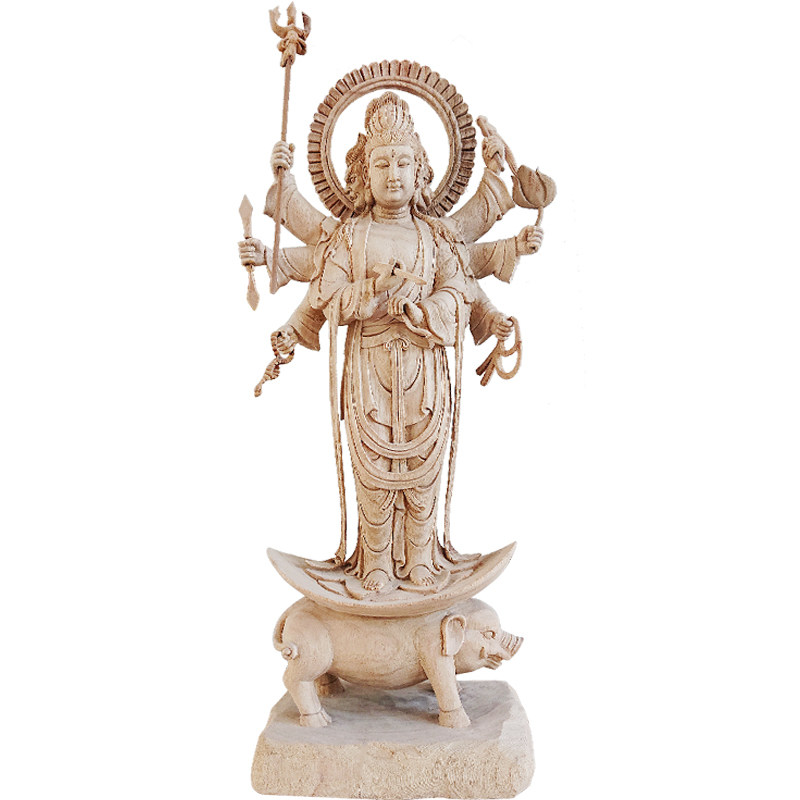 佛像密宗木雕摩利支家用供奉光明明天实木雕刻木雕