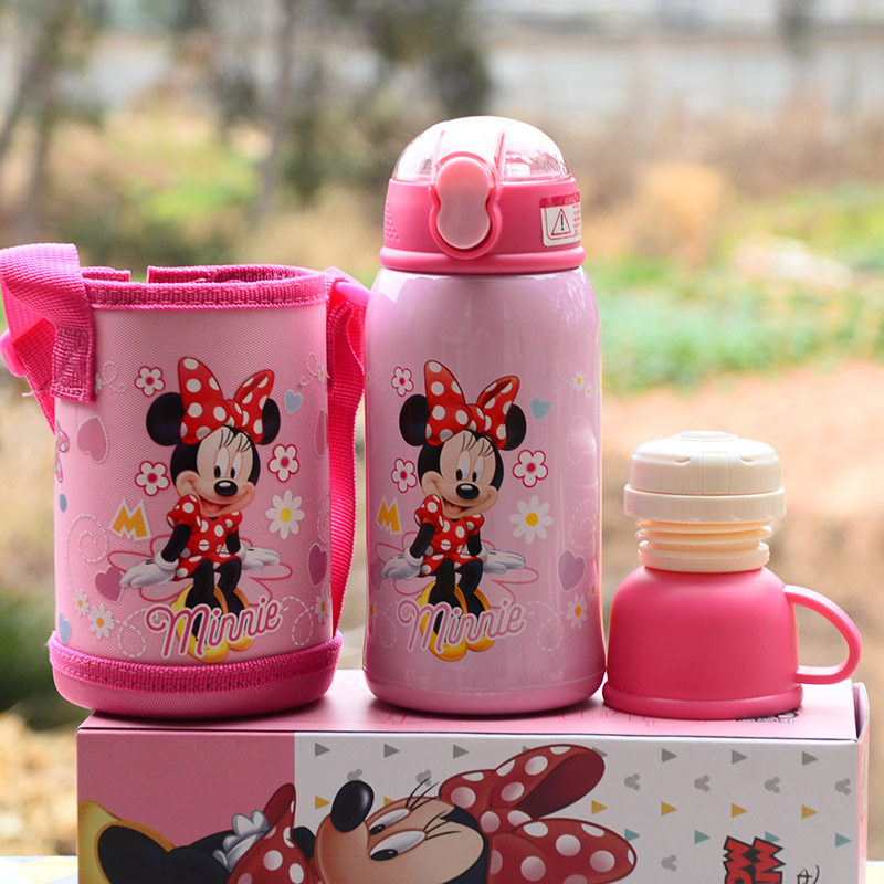 儿童保温杯女孩小学生水杯大容量食品品级吸管斜挎保温杯