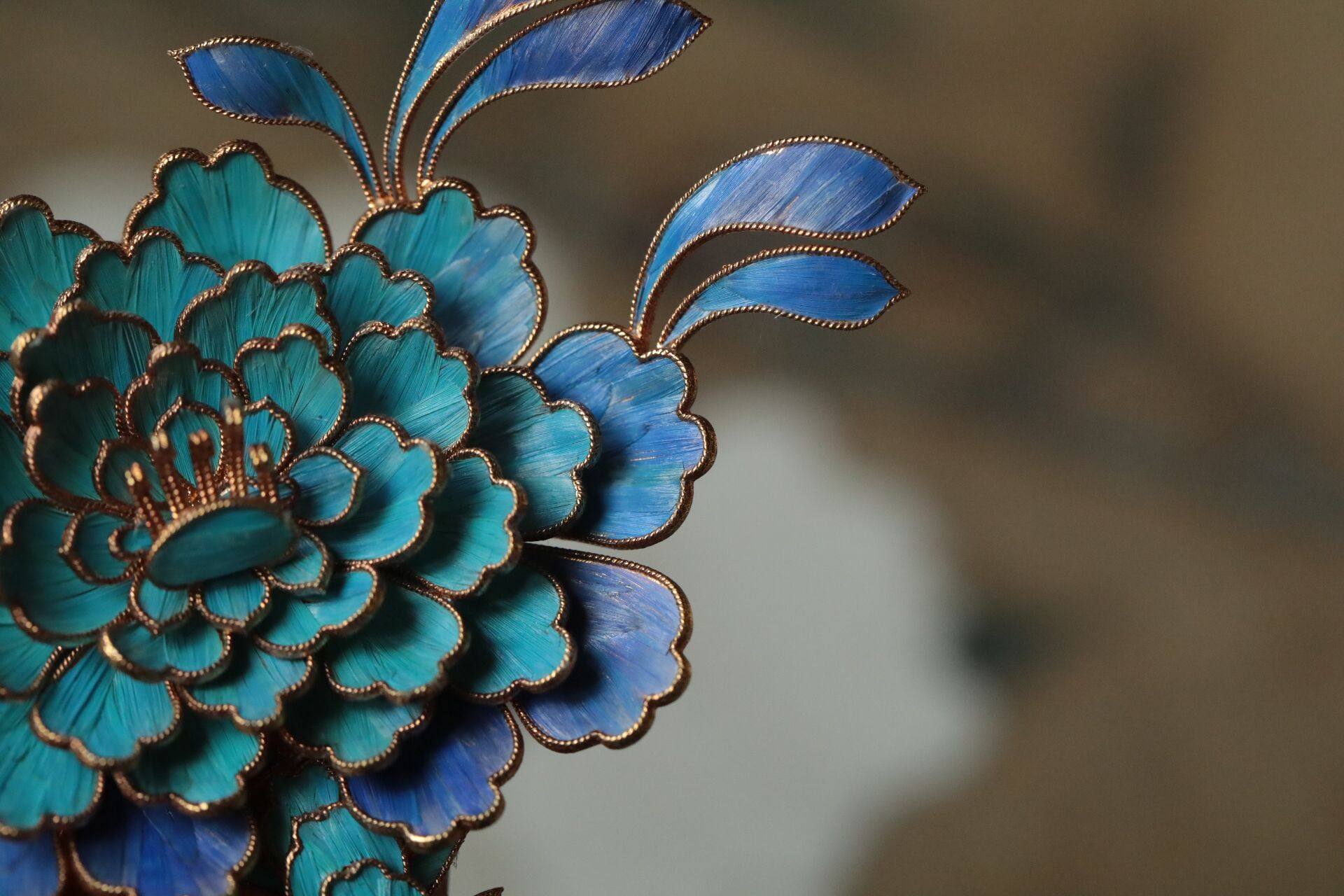 镀金发簪故宫同款牡丹花宫廷古风首饰复古古汉发饰