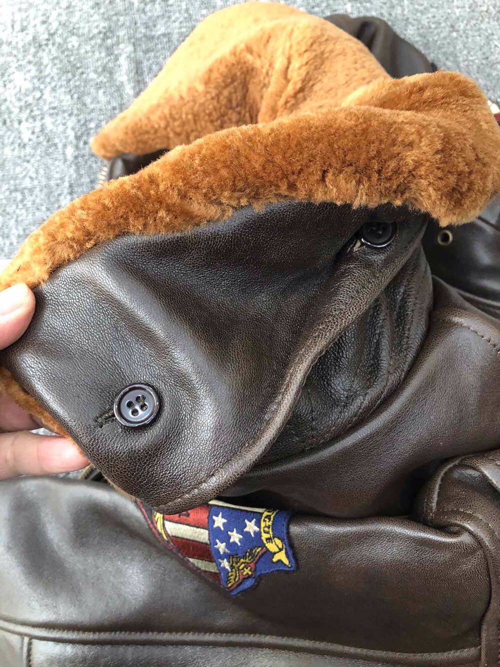 g1飞行皮衣空军皮夹克美女轰炸机真皮复美美式皮衣