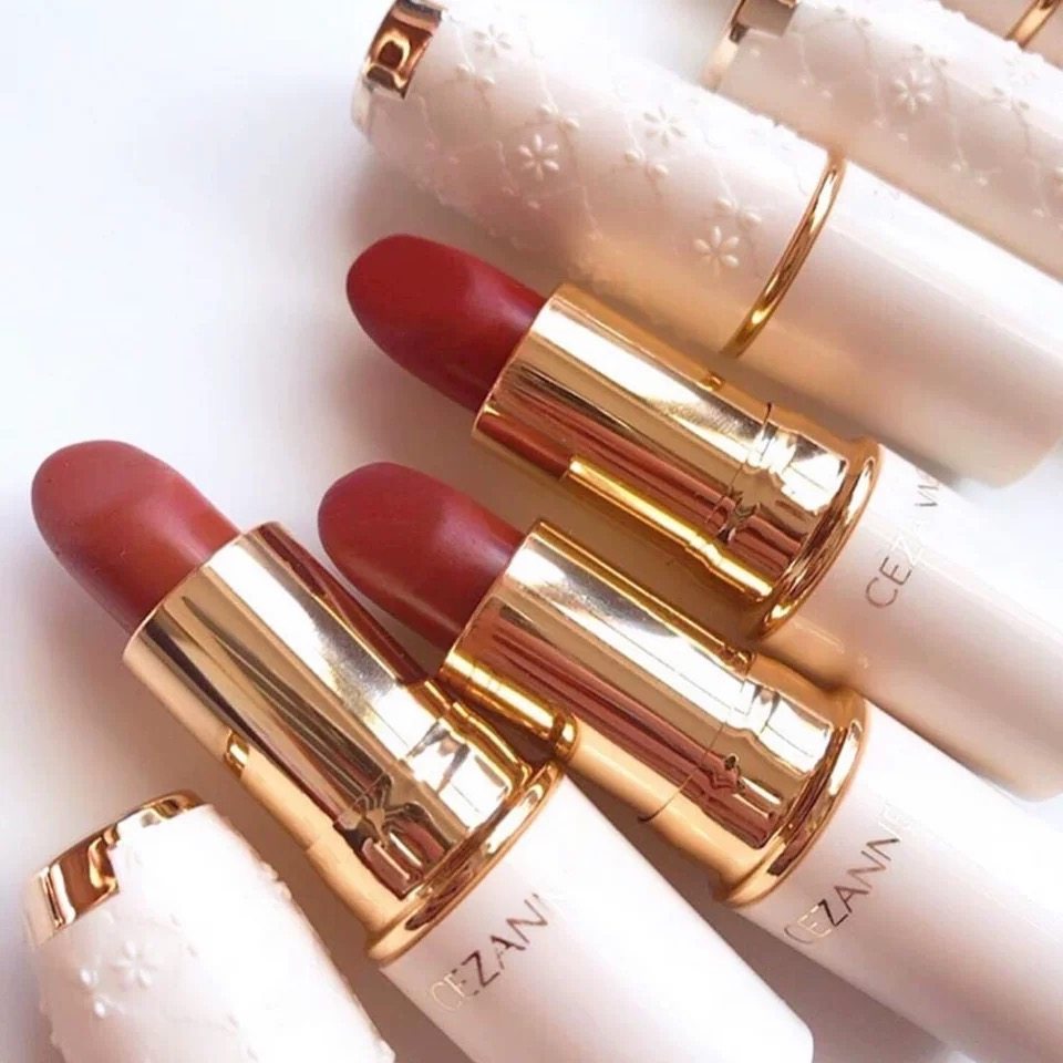 日杂气质日本cezanne倩丽丽白管白胖子金管口红唇膏