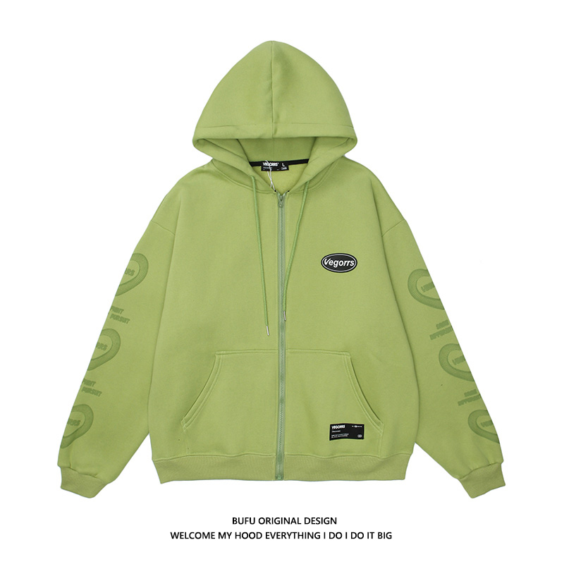 亿万少年国潮日系复古百搭连帽卫衣男女秋冬情侣oversize开衫外套