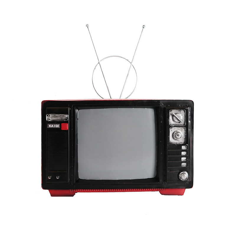摆件复古怀旧607080年代老式做旧天线电视机模型摄影摆件