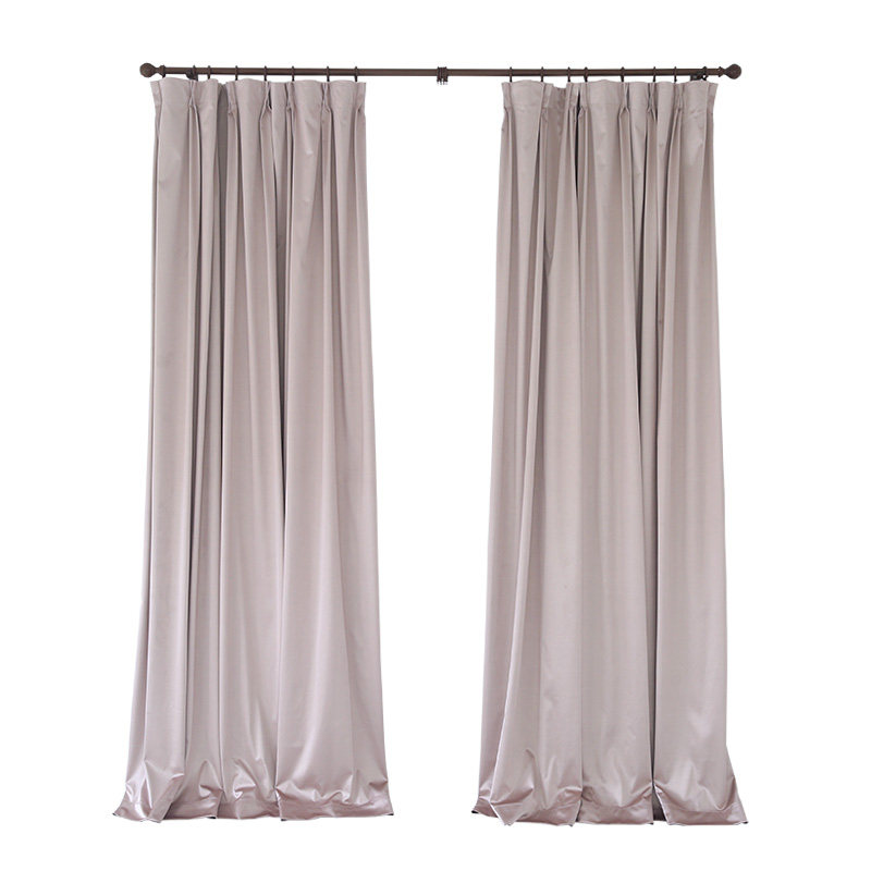 orange奥朗珠光北欧轻奢仿真真丝冰丝窗帘定制定制窗帘