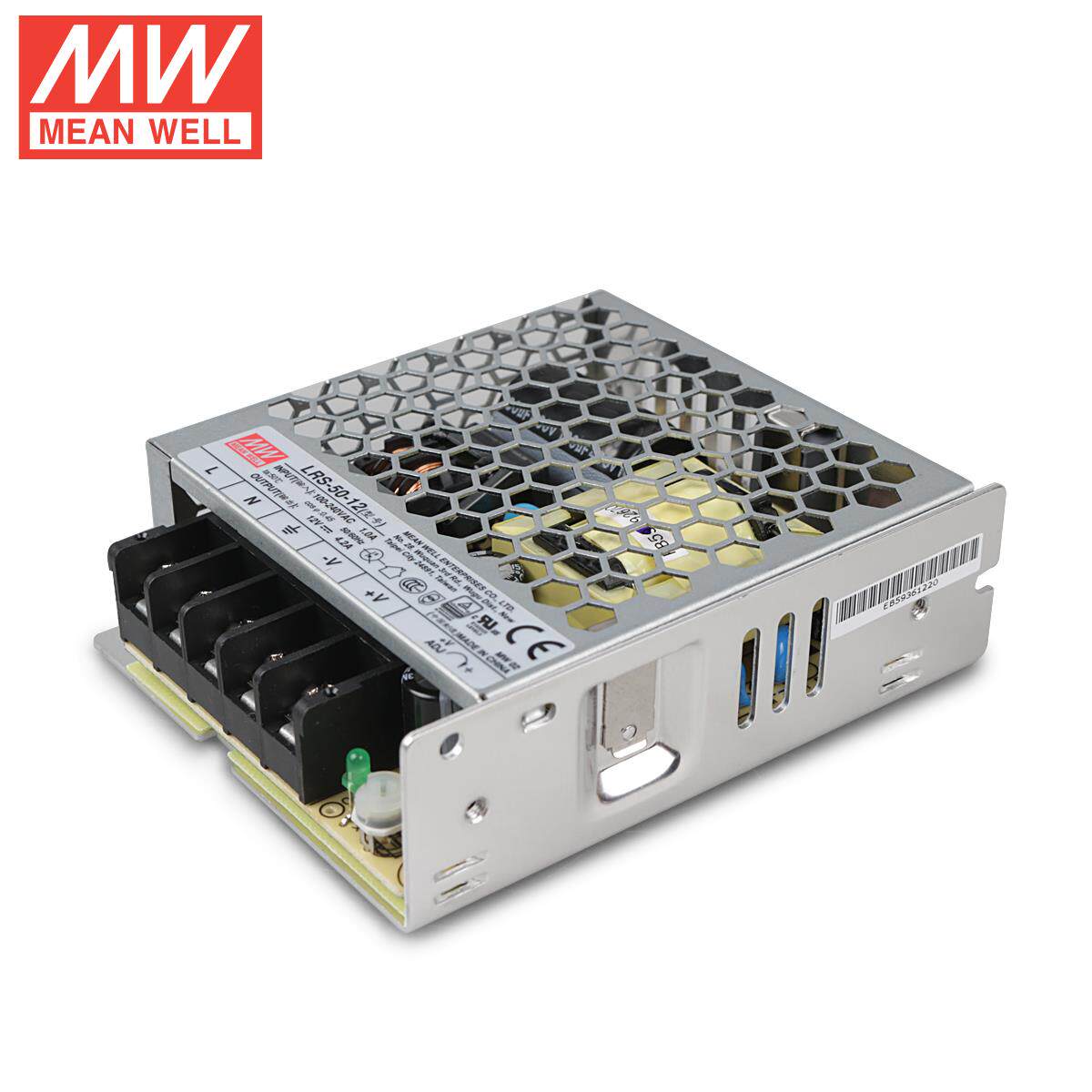 台湾明纬开关电源lrs-50-1250w超薄监控电源12v4.2a质保led开关电源