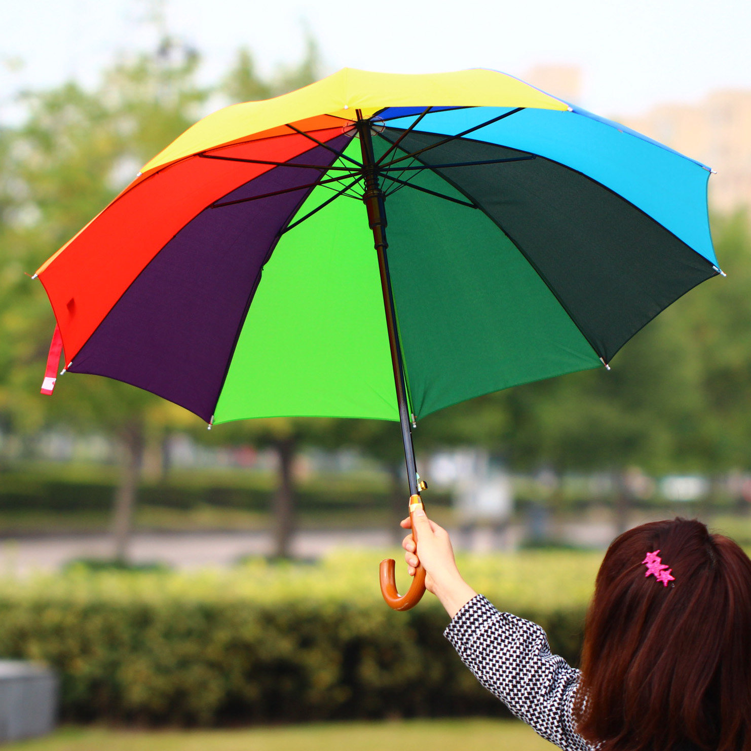 雨伞韩国晴雨两用男女彩虹伞定制定做印logo太阳伞创意个性防风伞