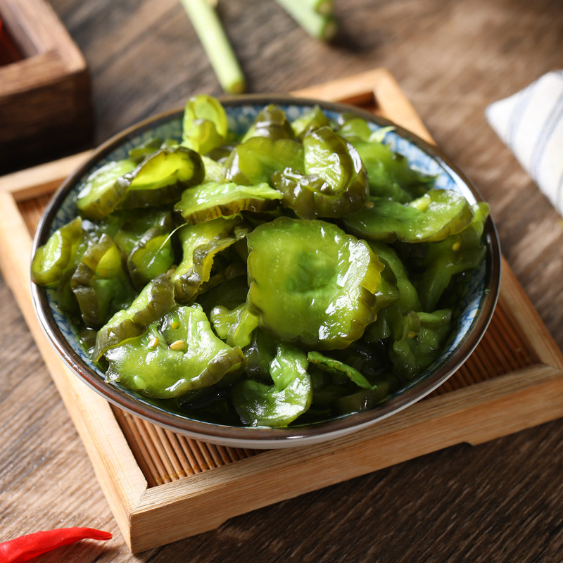 河童酱菜天津包邮牛肉面酸黄瓜片1kg腌制瓜渍酱菜