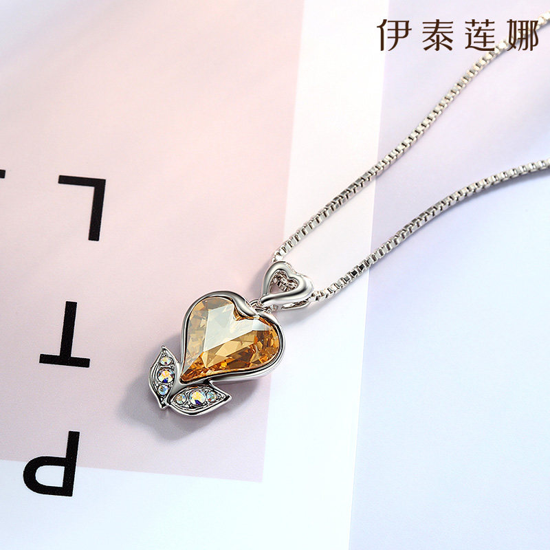 伊泰莲娜项链饰品爱心吊坠锁骨心形粉色情人节礼物项链