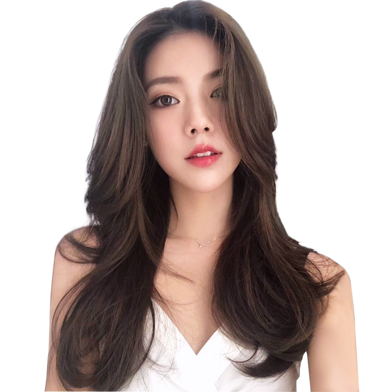 网红假发八字波浪大波卷发长卷刘海全真发网整顶假发