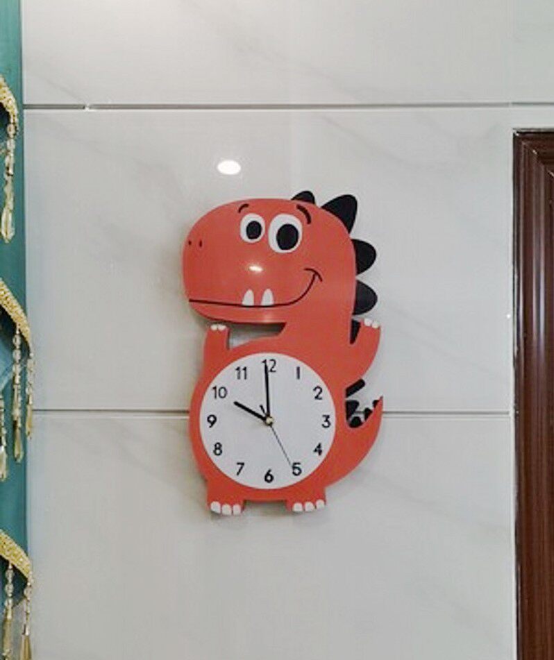 创意卡通恐龙挂钟客厅简约个性钟表儿童卧室挂钟