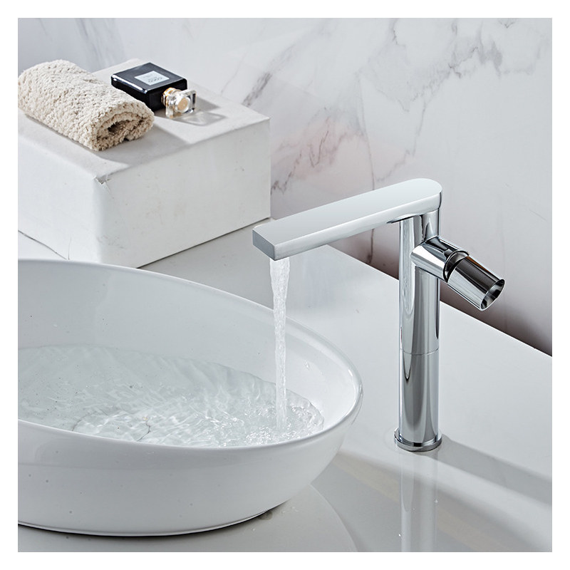 金色龙头侧面手轮摇杆冷热水卫生间面盆水龙头时尚面盆龙头