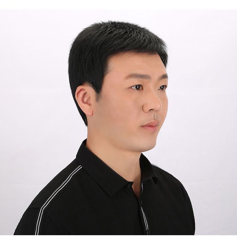 假发发套短发男士真发头套男生全真发韩版帅气日常整顶假发
