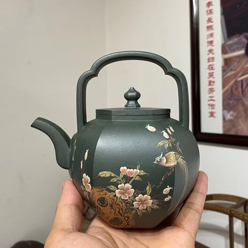 宜兴名家紫砂壶吴勤芳手工手工制制作吴径提梁壶汪茶壶