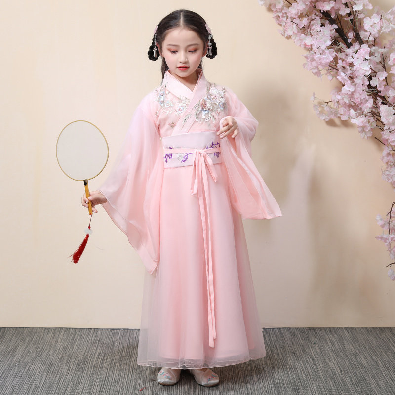 女装 新款女童汉服襦裙儿童仙女服小女孩中国风古代衣服古筝六一演出