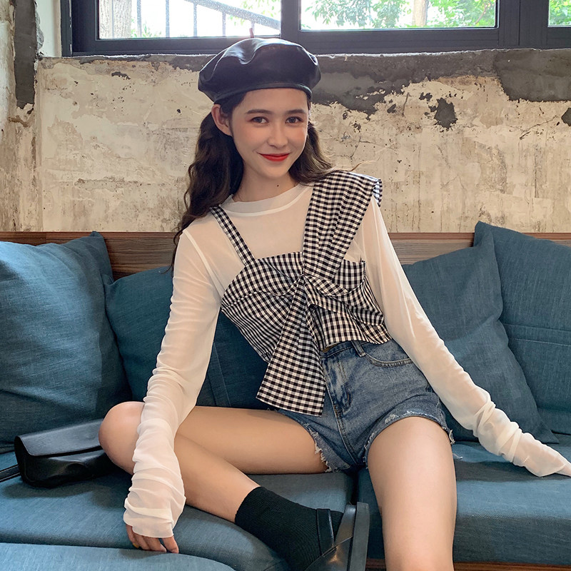 网红薄款t恤女春装2020新款韩版洋气ins超火修身长袖打底衫上衣