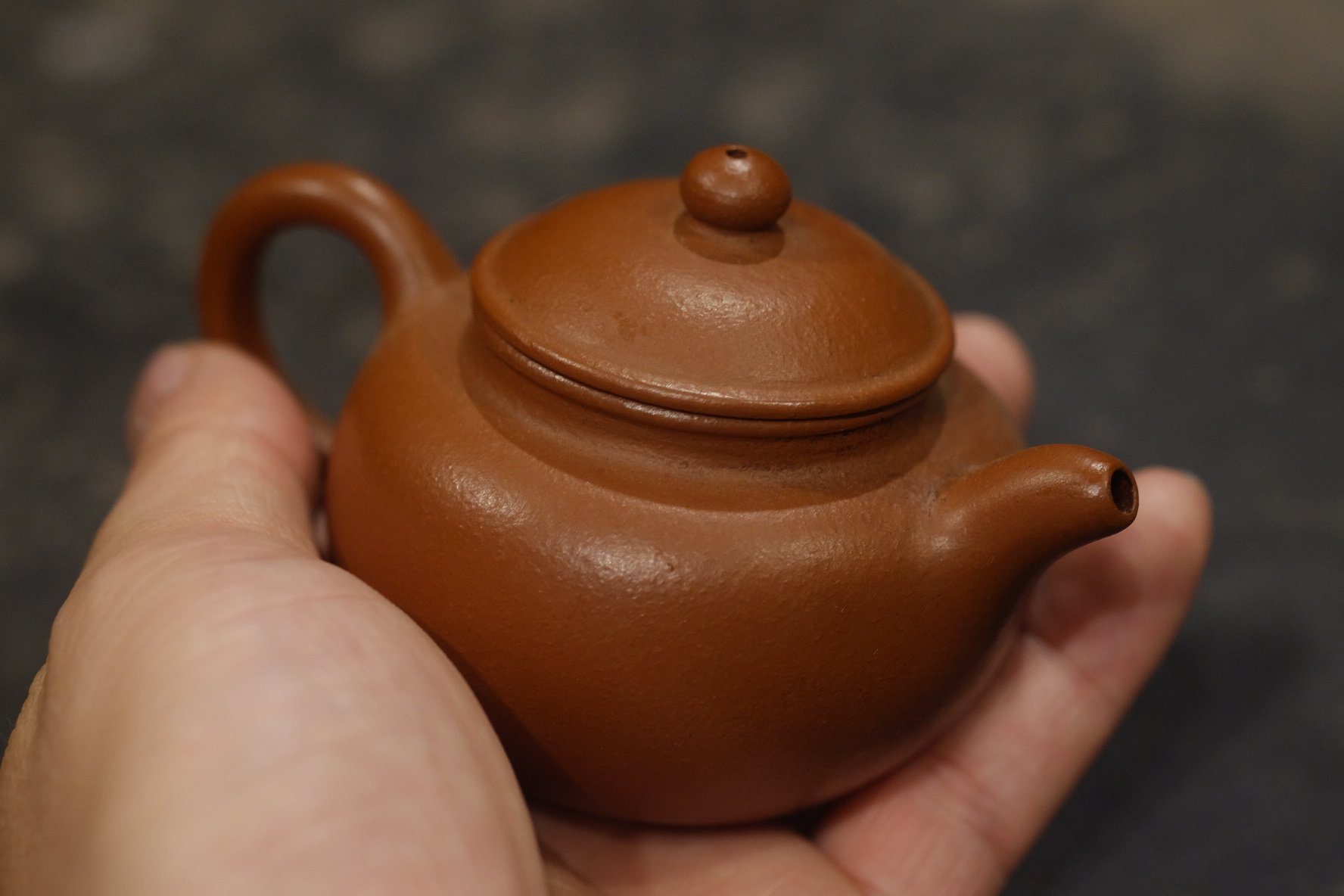 80年代台订紫砂壶清代老料粗砂朱泥手工小莲莲子茶壶