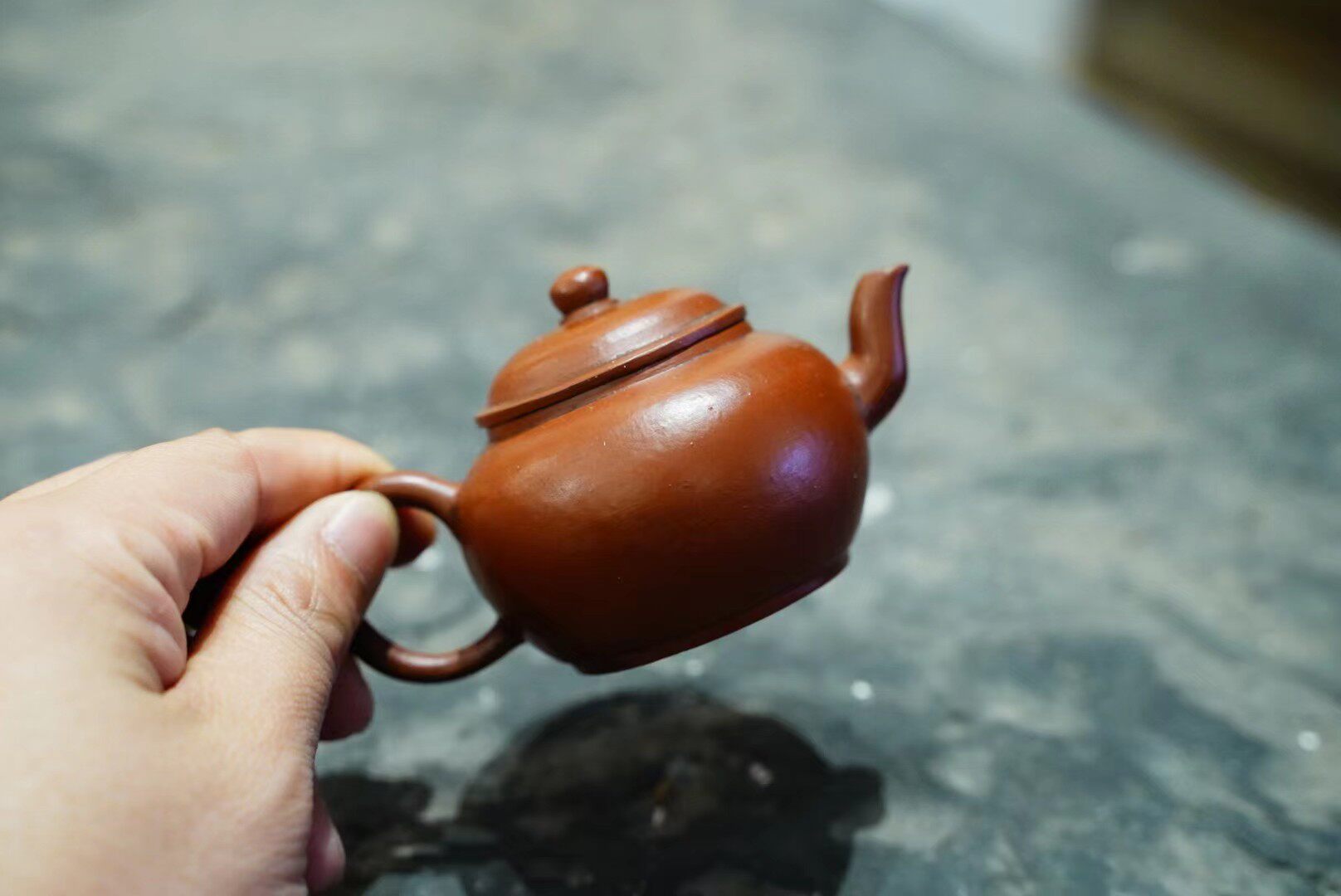 80年代台定紫砂全手精工宫灯灯壶原矿大红红袍茶壶