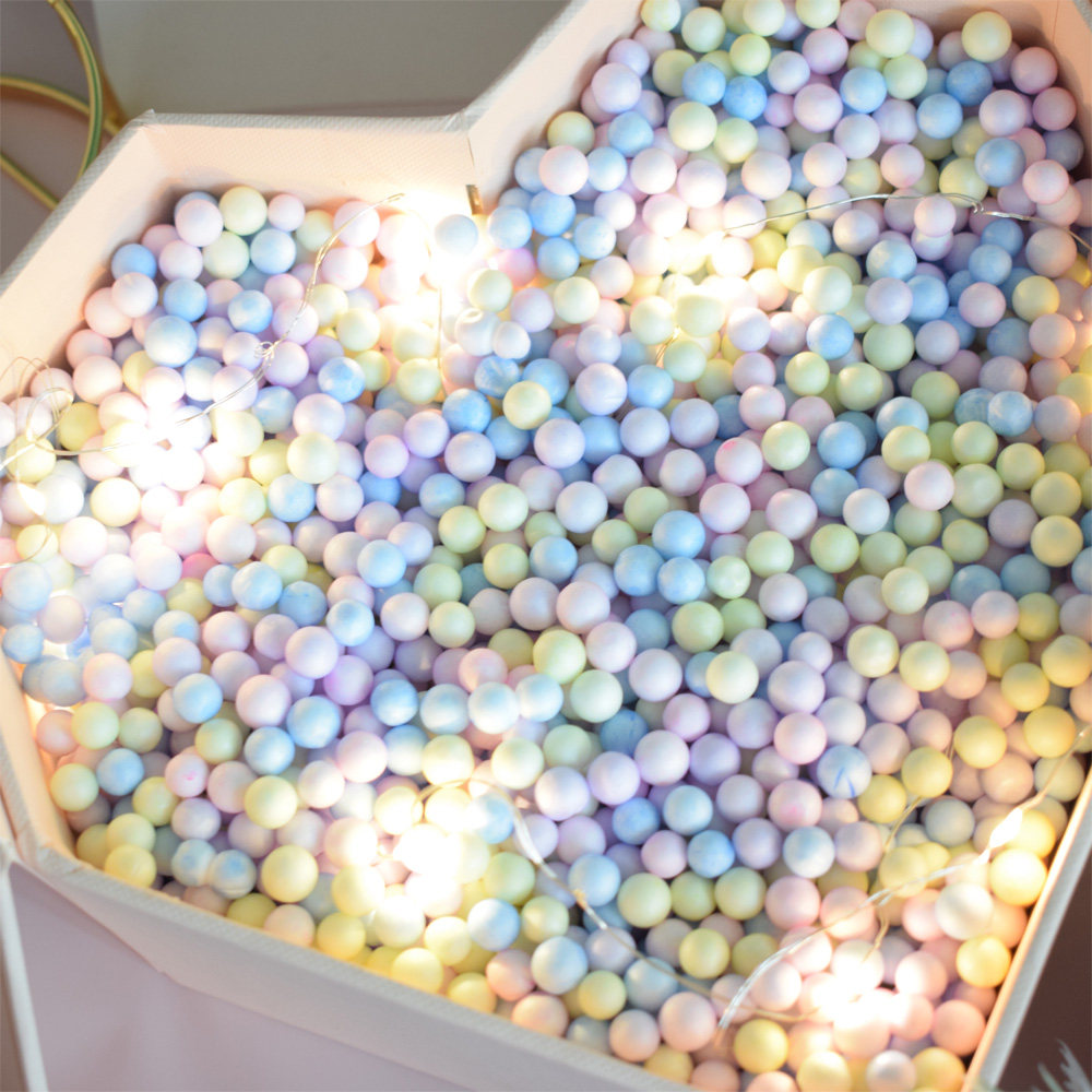 泡沫球流星球抖音同款马卡龙彩色填充物小颗粒糖盒